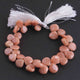 1  Strand Peach Moonstone Smooth Briolettes  -Heart Shape Briolettes   11mmx10mm-15mmx13mm- 7 Inches BR813 - Tucson Beads