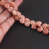 1  Strand Peach Moonstone Smooth Briolettes  -Heart Shape Briolettes   11mmx10mm-15mmx13mm- 7 Inches BR813