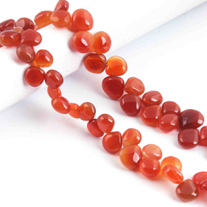 1 Long Strand Carnelian Smooth Briolettes - Heart Shape Briolettes -9mm-10mm -9 Inches BR1568 - Tucson Beads
