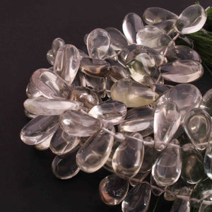 1  Strand Green Amethyst Faceted Briolettes -Pear Shape Briolettes 10mmx7mm-19mmx11mm 6 Inches BR878 - Tucson Beads