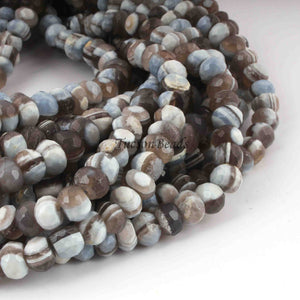 1 Long Strand Boulder Opal Faceted Rondelles Briolettes -  Boulder Opal faceted Roundelle Beads 8mmx6mm-7mmx4mm  14 Inches BR0201 - Tucson Beads