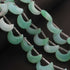 1 Strand Green Opal Half Moon Smooth, Plain Beads -Gemstone Briolettes 18mmx8mm--8 Inches BR02763