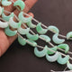1 Strand Green Opal Half Moon Smooth, Plain Beads -Gemstone Briolettes 18mmx8mm--8 Inches BR02763 - Tucson Beads