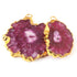 2 Pcs Purple  Druzzy 24k Gold Plated  Agate Slice Pendant - Electroplated Gold Druzy - 39mmx26mm-45mmx38mm DRZ428