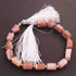 1 Strand Peach Moonstone Faceted Briolettes  - Fancy  Briolettes  -12mmx7mm-11mmx7mm -9 Inches BR1183