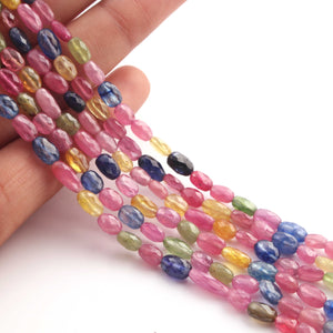 1 Strand Beautiful Multi Sapphire Faceted Briolettes Oval Shape Gemstone Beads-5mmx4mm-9mmx5mm-15 Inches -BR03051 - Tucson Beads