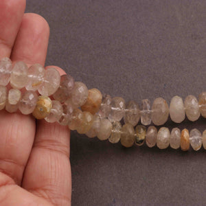 1 Strand Golden Rutile Faceted Roundles - Rondelles Beads 11mm 8 Inches BR2159 - Tucson Beads