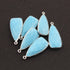 6 Pcs Turquoise Faceted Dagger Shape 925 Silver Plated Pendant   31mmx13mm  PC304