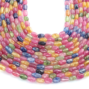 1 Strand Beautiful Multi Sapphire Faceted Briolettes Oval Shape Gemstone Beads-6mmx5mm-10mmx5mm-15 Inches -BR03052 - Tucson Beads