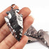 3 Pcs Black Jasper Arrowhead Fully Black Plated Pendant - Electroplated With Black Edge - 50mmx26mm AR155
