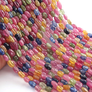 1 Strand Beautiful Multi Sapphire Faceted Briolettes Oval Shape Gemstone Beads-6mmx5mm-10mmx5mm-15 Inches -BR03052 - Tucson Beads