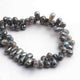 1 Strand Labradorite Silverite  Faceted Briolettes -Tear Drop Shape  Briolettes- 9mmx5mm-7mmx5mm-14.5  Inches BR1337 - Tucson Beads