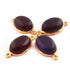4 Pcs Mix Stone 24k Gold Plated Faceted Oval Shape Double Bail Connector - 29mmx15mm PC521