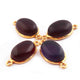 4 Pcs Mix Stone 24k Gold Plated Faceted Oval Shape Double Bail Connector - 29mmx15mm PC521 - Tucson Beads
