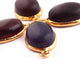 4 Pcs Mix Stone 24k Gold Plated Faceted Oval Shape Double Bail Connector - 29mmx15mm PC521 - Tucson Beads