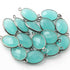 14 Pcs Aqua Chalcedony Oxidized Sterling Silver Gemstone Faceted Oval Shape Double Bail Connector -20mmx11mm  SS281