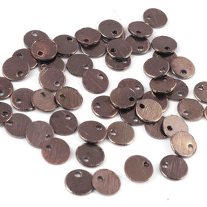 25 Pcs Oxidized Silve Plated Copper Stamping Blanks , Round Charm Copper Discs Great For ,Jewelry Making BulkLot 6mm GPC1329 - Tucson Beads