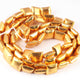 1 Stand Gold Plated Designer Copper Square Shape Beads, Copper Beads, Jewelry Making, 14mm , 11 inches GPC1321 - Tucson Beads