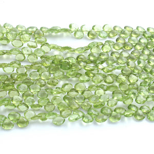 1 Strand Peridot Faceted Briolettes - Heart Shape Briolettes  5mm-7mm - 8 Inches BR01905 - Tucson Beads