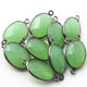 9 Pcs Green Chalcedony Oxidized Sterling Silver Gemstone Faceted Oval Shape Double Bail Connector -20mmx11mm  SS286 - Tucson Beads