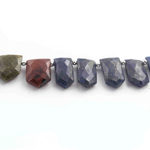 1 Long Multi Stone Faceted Briolettes - Pentagan Shape Briolettes - 18mmx9mm-12mmx8mm - 8.5 Inches BR2349 - Tucson Beads