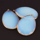 3 Pcs Ice Quarts Faceted Pear Shape 24k Gold Pendant -55mmx36mm - PC026 - Tucson Beads
