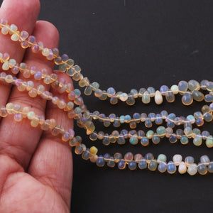 1 Strand Natural Ethiopian Opal Smooth Tear Drop Briolettes - Welo Opal Tear Drop Shape Beads 3mmx2mm-7mmx5mm 16 Inch BRU099 - Tucson Beads
