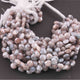 1  Strand Gray & Peach Moonstone Silver Coated  Faceted Briolettes  -Heart Shape Briolettes  - 8mmx8mm-9mmx9mm -8  Inches BR1940 - Tucson Beads