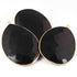 3 Pcs Black Onyx Faceted Pear Shape 24k Gold Pendant -55mmx36mm - PC023