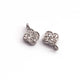 2 Pcs Pave Diamond Clover Charm 925 Sterling Silver/Vermeil Pendant - Diamond Clover Pendant 8mmx6mm Pdc174 - Tucson Beads