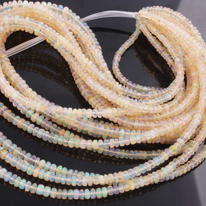 1 Long Strand Ethiopian Welo Opal Faceted Rondelles - Ethiopian Roundelles Beads 3mm-5mm 16 Inches BR03055 - Tucson Beads