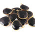 10 Pcs Beautiful Black Onyx 24k Gold Plated Faceted Heart Shape Single Bail Pendant- 26mmx21mm-23mmx20mm PC002