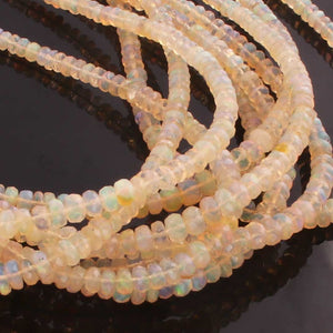 1 Long Strand Ethiopian Welo Opal Faceted Rondelles - Ethiopian Roundelles Beads 3mm-5mm 16 Inches BR03042 - Tucson Beads