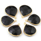 10 Pcs Beautiful Black Onyx 24k Gold Plated Faceted Heart Shape Single Bail Pendant- 26mmx21mm-23mmx20mm PC002 - Tucson Beads