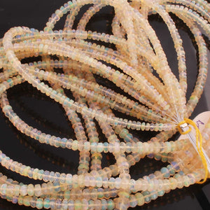 1 Long Strand Ethiopian Welo Opal Faceted Rondelles - Ethiopian Roundelles Beads 3mm-5mm 16 Inches BR03042 - Tucson Beads