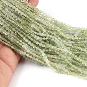 1 Strand Finest Quality Prehnite Faceted Coin Briolettes-  Coin Beads - 4mm 12.5 Inch BR01051 - Tucson Beads
