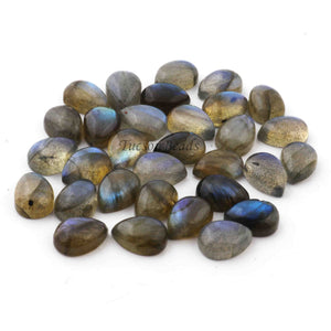 31 Pcs Amazing Labradorite Faceted Cabochon Spectrolite - Pear Shape Multi Fire Loose Gemstone -10mmx7mm  LGS134 - Tucson Beads