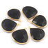 10 Pcs Black Onyx 24k Gold Plated Faceted Heart Shape Pendant-   26mmx22mm- 23mmx20mm PC972