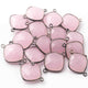 8 Pcs Rose Quartz Faceted Oxidized Sterling silver Pendant- Rose Quartz Cushion Shape Connector 18mmx15mm-22mmx16mm SS292 - Tucson Beads