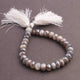 1 Long Strand Gray Silverite Faceted  Roundels - Gray Silverite Roundels Beads 7mm-9mm 7.5  Inches BR2198 - Tucson Beads