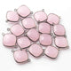 8 Pcs Rose Quartz Faceted Oxidized Sterling silver Pendant- Rose Quartz Cushion Shape Connector 18mmx15mm-22mmx16mm SS292 - Tucson Beads