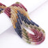 650 Ct. 5 Strands Of Genuine Multi Sapphire Necklace-Faceted Rondelle Beads-Rare & Natural Necklace - Stunning Elegant Necklace 4mm-5mm BR03063