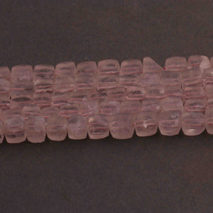 1 Strand Rose Quartz Faceted Cube Briolettes -Rose Quartz Cube Briolettes  - 7mm-10mm 8 Inches BR1255 - Tucson Beads