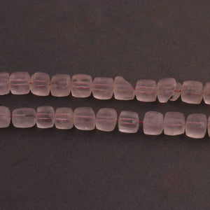 1 Strand Rose Quartz Faceted Cube Briolettes -Rose Quartz Cube Briolettes  - 7mm-10mm 8 Inches BR1255 - Tucson Beads