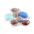 7 Multi Stone 925 Silver Plated Faceted Assorted Shape Pendant/ Connector -   Bezel Pendant & Connector  - 30mmx14mm- PC509