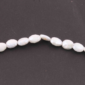 1 Strand White Silverite Faceted Briolettes  -Oval Shape Briolettes  7mmx5mm - 11mmx8mm -8.5  Inches BR4065 - Tucson Beads