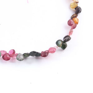 1 Strand Multi Tourmaline Faceted Heart Shape Briolettes - Multi Tourmaline Heart Shape Beads 4mm-5mm 8 Inches BR0077 - Tucson Beads