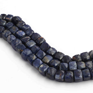 1 Long Strand Lapis Faceted Cube Briolettes  - Gemstone Briolettes  7mm-9mm 9 Inches BR2173 - Tucson Beads