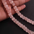 1 Strand Rose Quartz  Faceted Briolettes -Cube Shape  Briolettes  6mm-8mm-7 Inches   BR3229