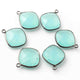 6 Pcs Aqua Chalcedony Oxidized Sterling Silver Faceted Cushion Shape Pendant - 22mmx16mm SS291 - Tucson Beads